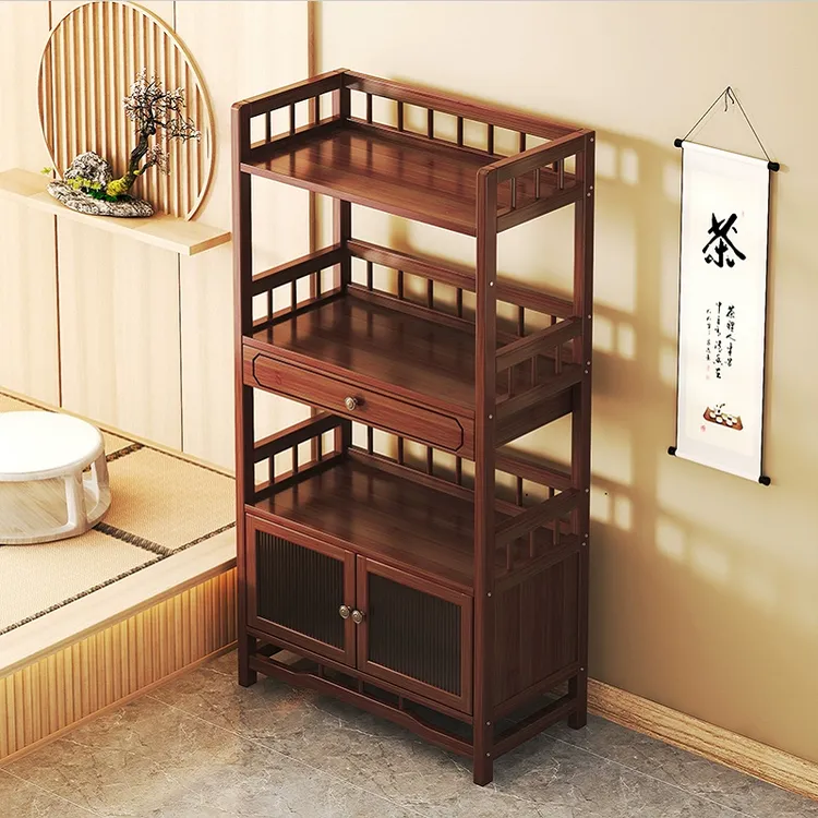茶水柜茶柜置物架茶室茶叶架茶台桌边几柜茶架子置物架茶具收纳柜