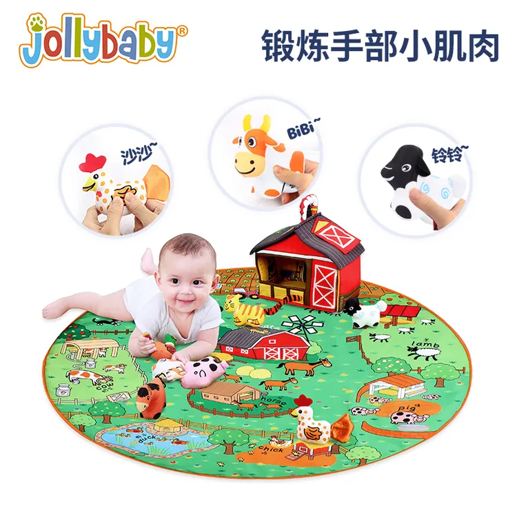 【jollybaby】宝宝农场游戏毯认知专注力欢乐立体抬头训练厂家直销