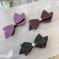 Q811韩系（设计款）精致质感砂糖闪立体蝴蝶结边夹