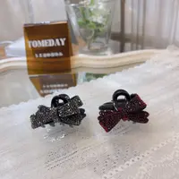 I820气质轻奢经典百搭立体重工砂糖蝴蝶结顶夹