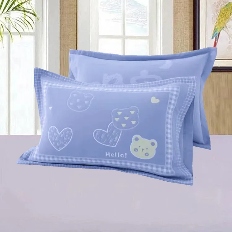 郝劭雯专享纯棉纱布枕套一对加厚一条枕头套透气吸汗枕芯套内胆套