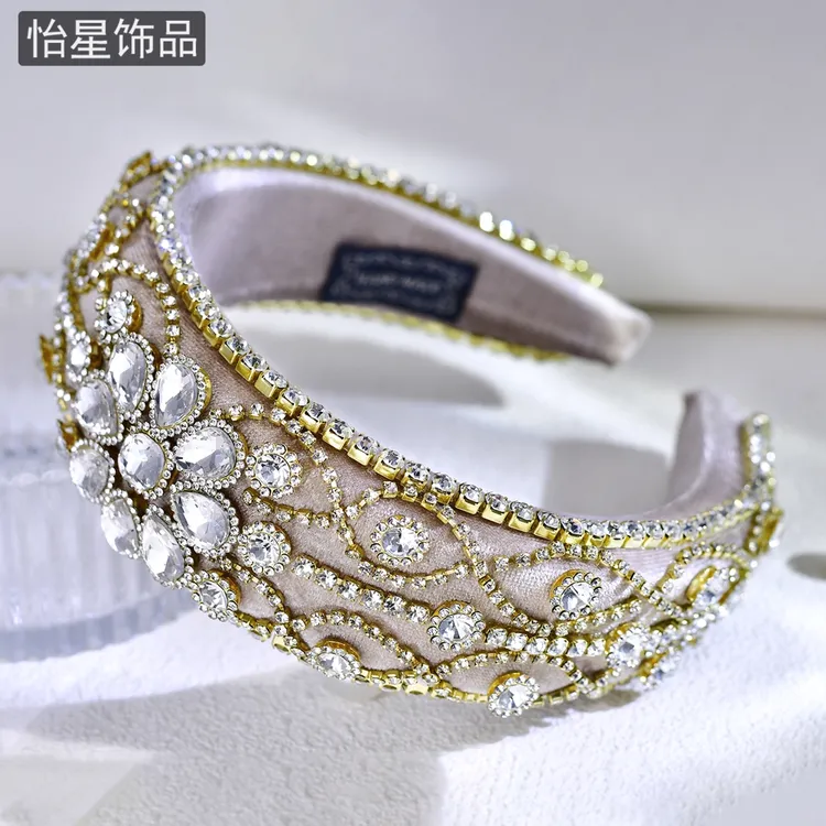 怡星  新款欧美水钻发饰时尚百搭海绵头箍给爱人的情人节礼物A252