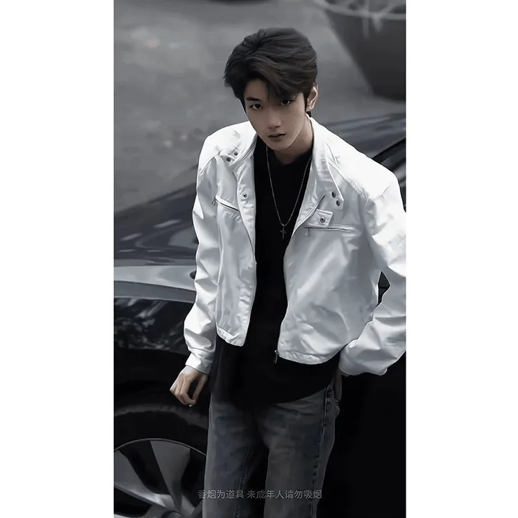 cleanfit垫肩短款外套男秋冬痞帅高级感帅气上衣vibe高街机能夹克