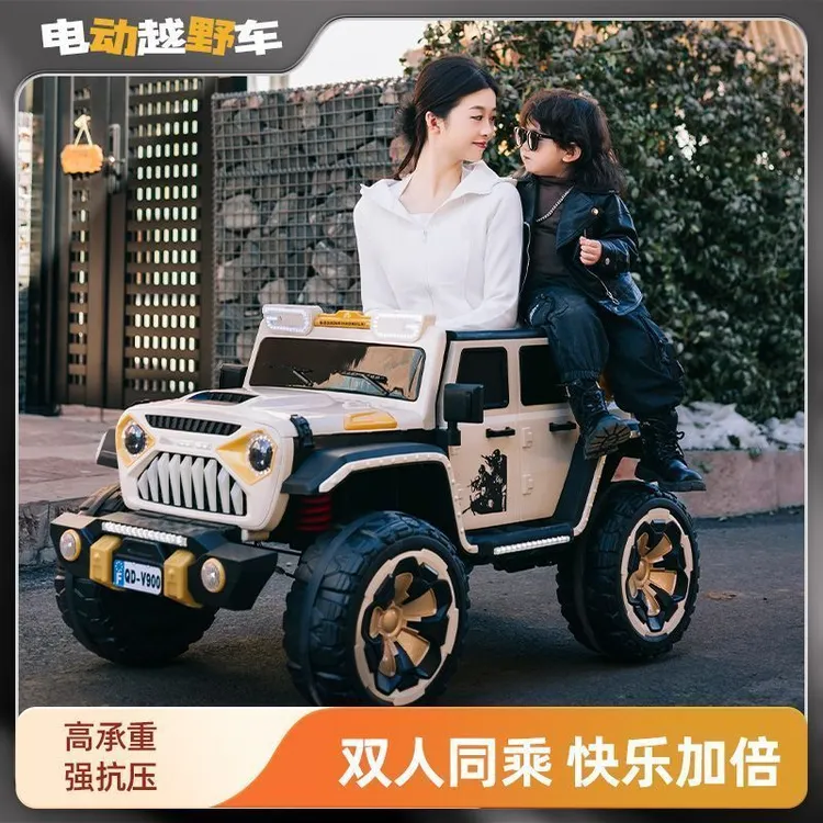 儿童电动车双人炫酷玩具汽车可坐大人四驱动力防滑越野酷炫遥控车
