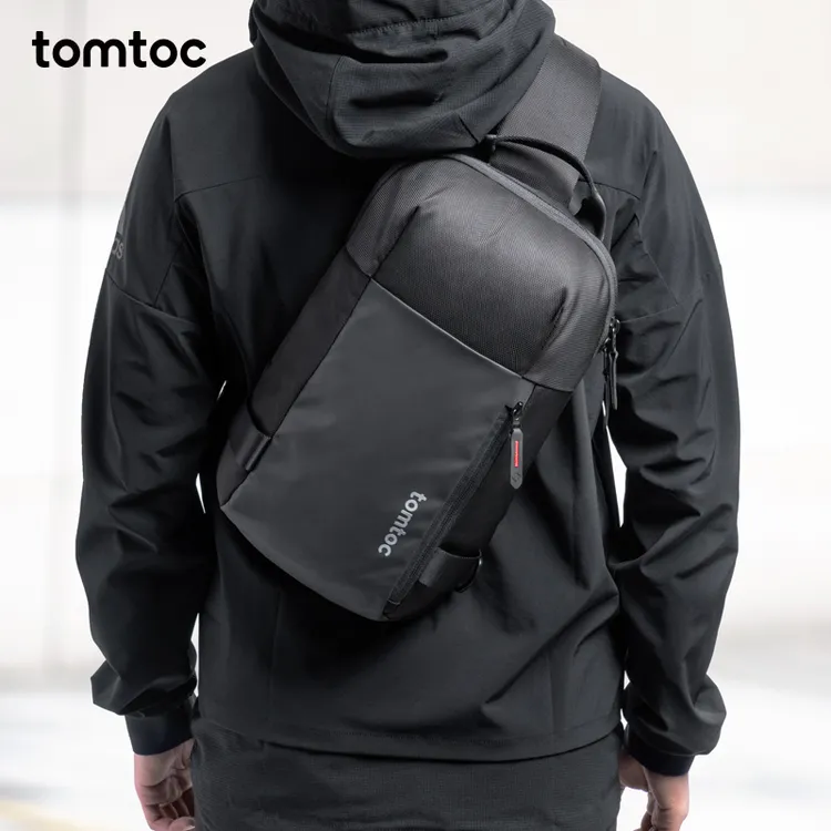 tomtoc单肩包男士斜挎包背包休闲胸包男式男生骑行学生包包T24