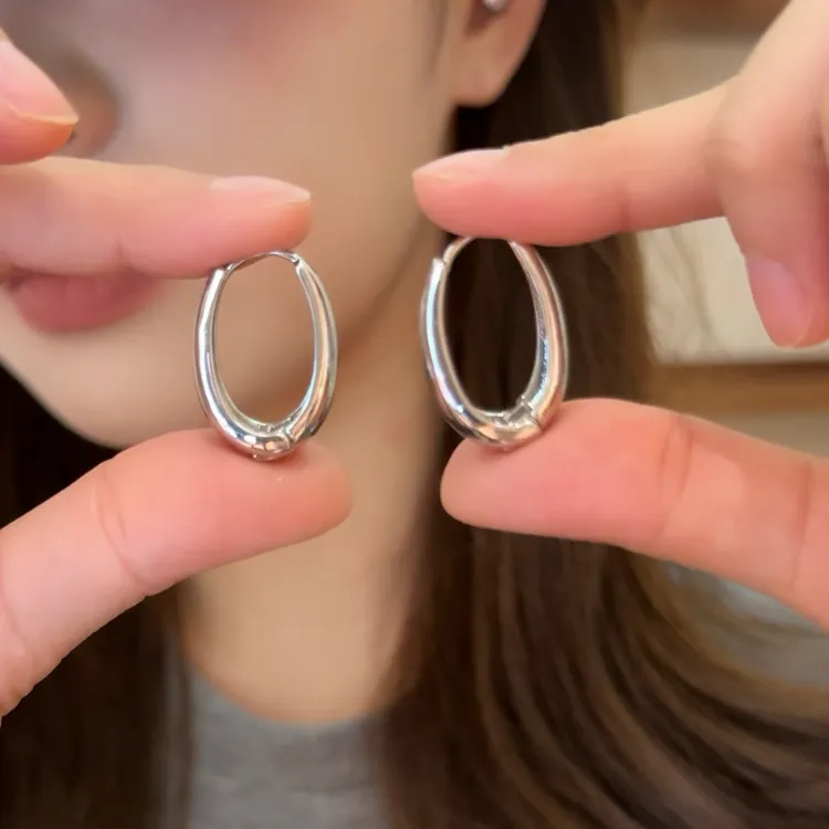 juji/橘几 合金耳饰 日韩银色耳扣个性冷淡风耳环潮嘻哈耳饰女商品图