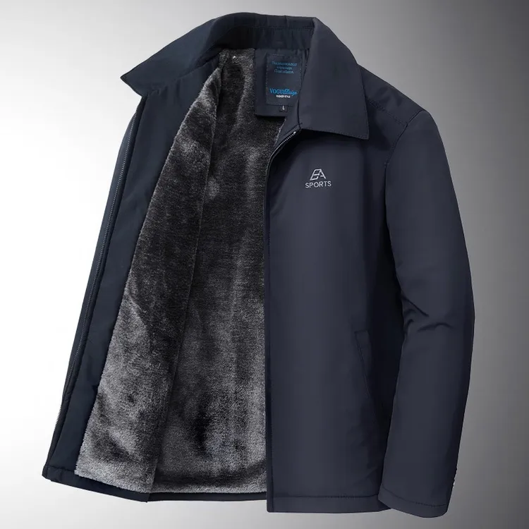 中老年人棉衣男士加绒加厚中年爸爸冬装棉服爷爷棉袄父亲冬季外套