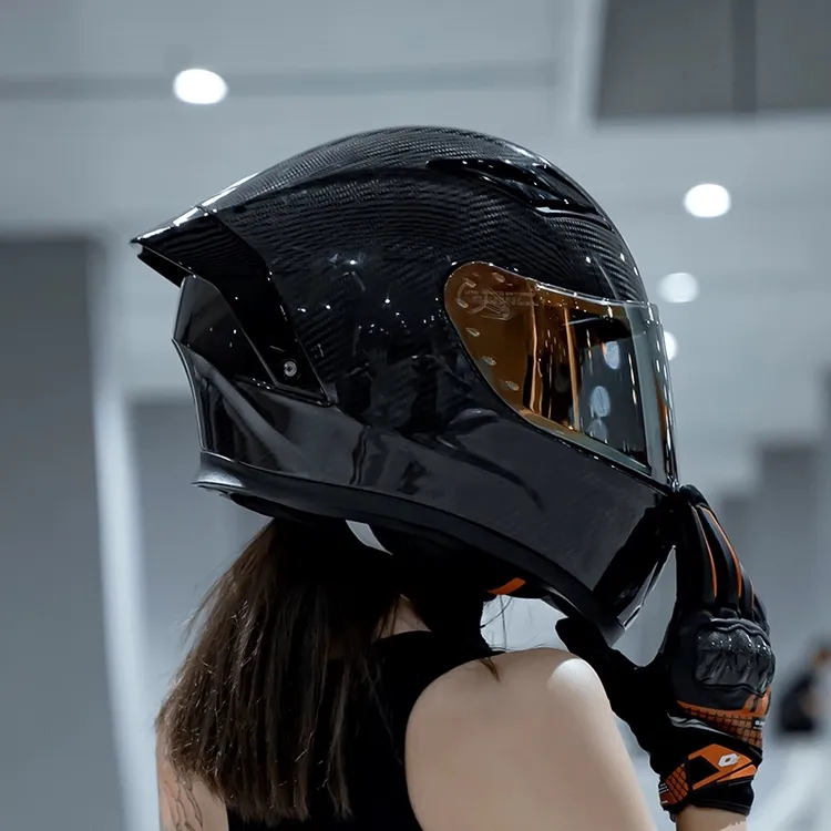 【送蓝牙】艾狮碳纤维男女摩托车新国标头盔超轻大码全盔夏季机车3C