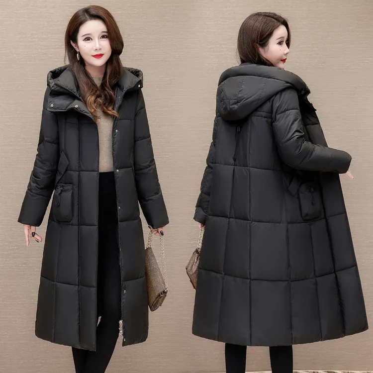 冬季棉服新款大码中长款过膝加厚保暖棉外套棉衣女棉袄面包羽绒服