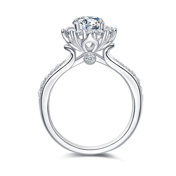 实验室培育钻石灿若星辰IGI人造钻石铂金PT950戒指女人花求婚时尚