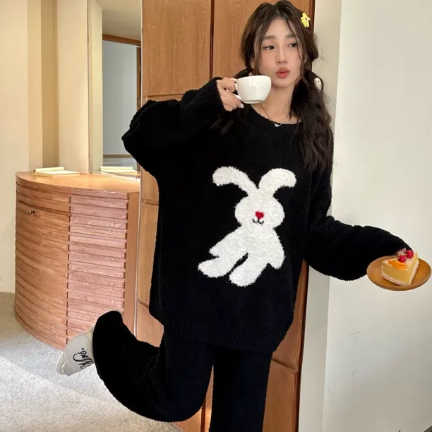 GELATO Home日系pique家居服搞怪小兔子女款长袖软绵绵睡衣套装