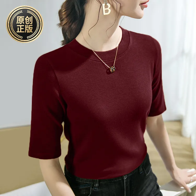 五分袖高端上衣女装春款2025新款爆款高贵上档次女装面料柔软舒适