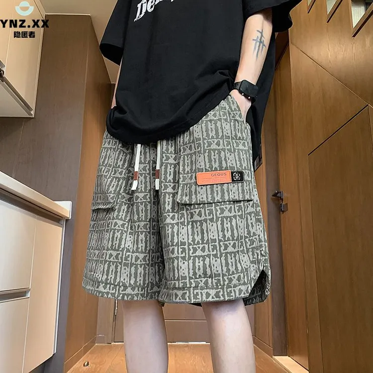 隐匿者工装短裤男夏季新款美式潮牌中裤大码休闲运动男生夏季裤子