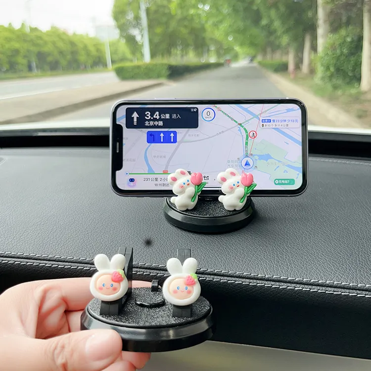 新款手机车载支架汽车用仪表台车上固定卡通可爱支撑架中控台导航