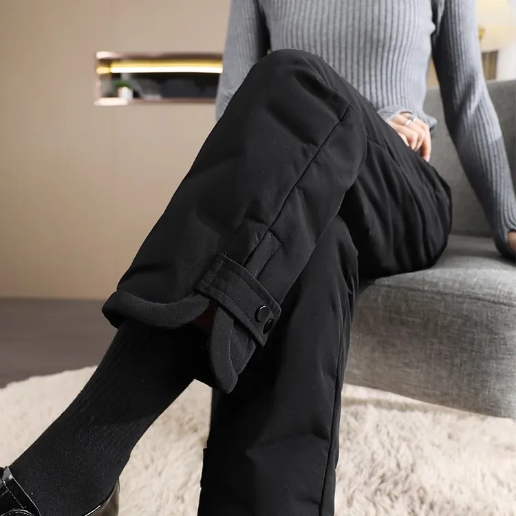 羽绒裤女冬季外穿2025新款小个子零下40度东北加厚直筒显瘦羽绒裤