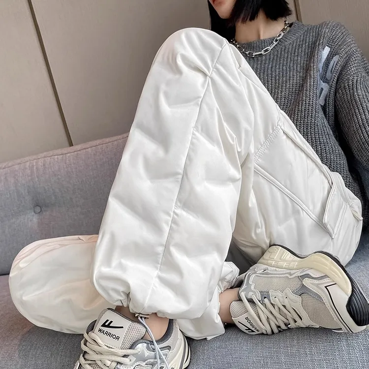 工装羽绒裤女冬季时尚轻薄零下40度东北特厚白鸭绒保暖防风裤子