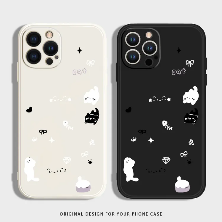 鱼骨猫咪适用iphone16苹果15手机壳小米OPPO华为VIVO荣耀一加硅胶