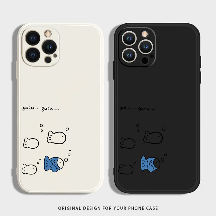 吐泡鱼群适用iphone16苹果15手机壳小米OPPO华为VIVO荣耀一加硅胶