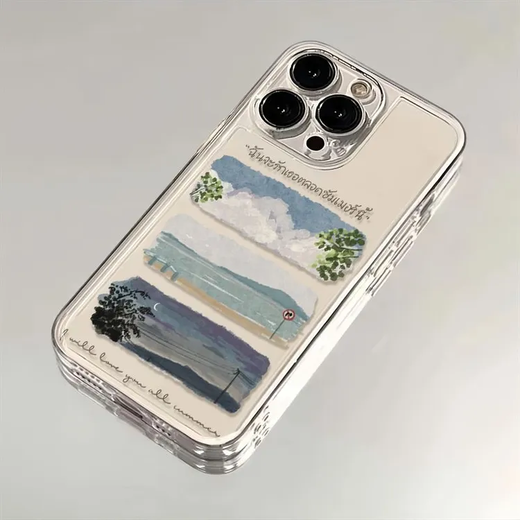 风景涂鸦适用iPhone15/13苹果14手机壳11/12华为vivo小米oppo软壳