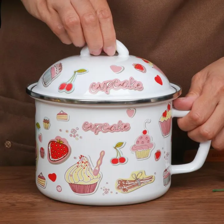 加厚珐琅搪瓷杯大容量奶杯搪瓷泡面杯打饭碗餐杯豆浆杯大茶缸餐盒