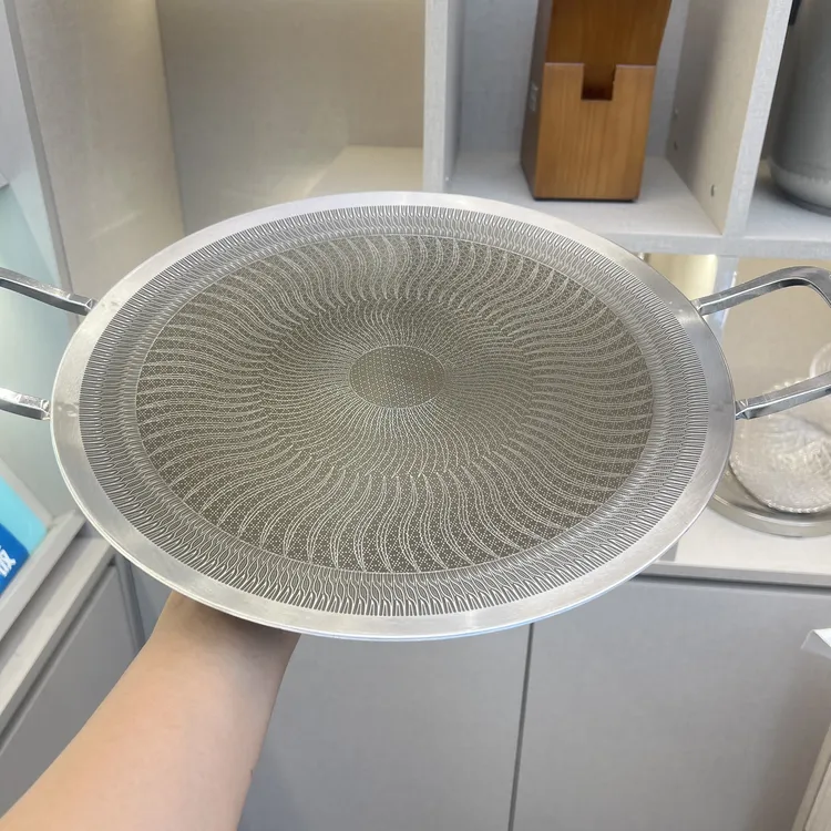 厨行家 34CM钛烤盘烤肉 盘烧烤盘煎烤两用烙饼煎蛋煎鱼五层钢加厚