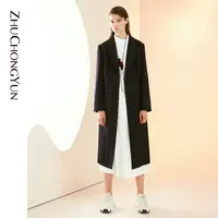 【千万精选】ZHUCHONGYUN原创设计女装简约优雅大衣C1HF4325D