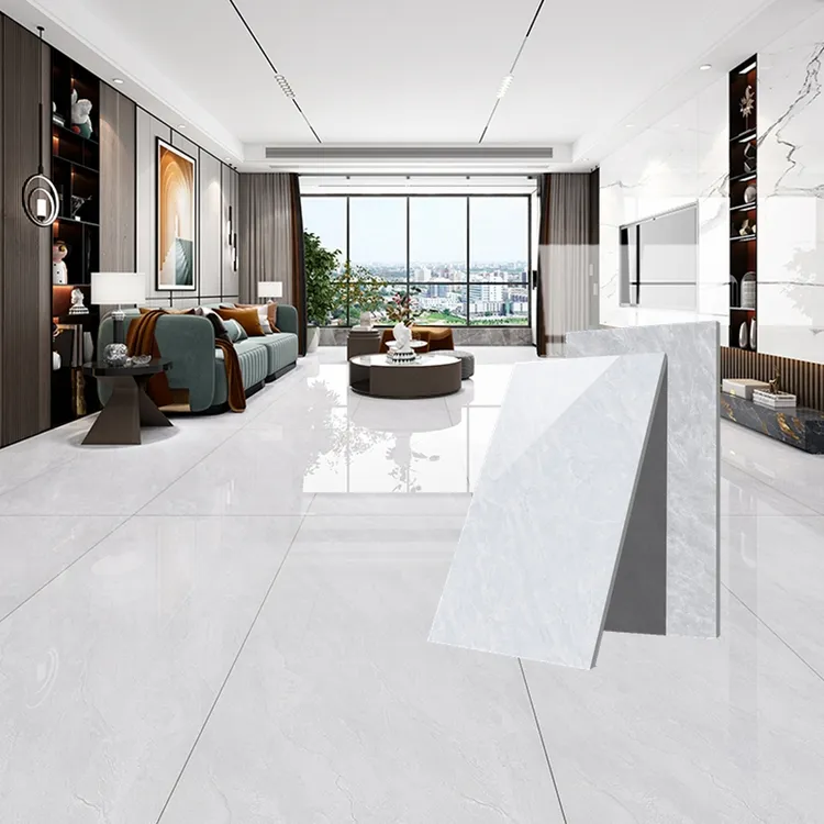 广东佛山瓷砖地砖750x1500客餐厅浅灰色通体大理石全瓷防滑亮光砖