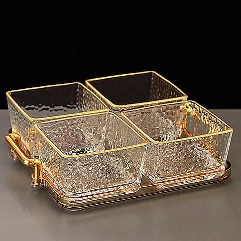 茶果盘摆盘零食干果盘塑料商用摆盘家用客厅轻奢高档瓜子糖果盘子