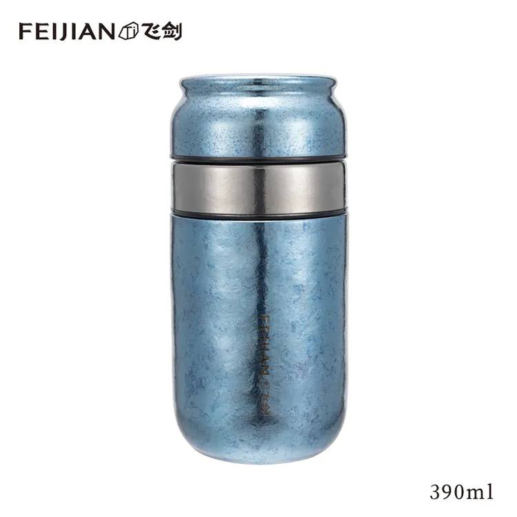 飞剑纯钛茶水分离杯功夫茶杯双层日式高档分茶器旅行便携大容量