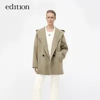 【赵老板专属】edition毛呢外套羊毛双面呢宽松连帽#EBC3OVCT02