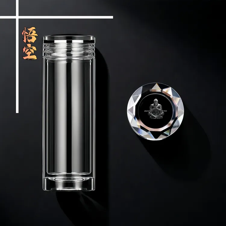 【黑悟空】高硼硅玻璃杯车载便携玻璃杯高档透明玻璃杯男女士玻璃杯