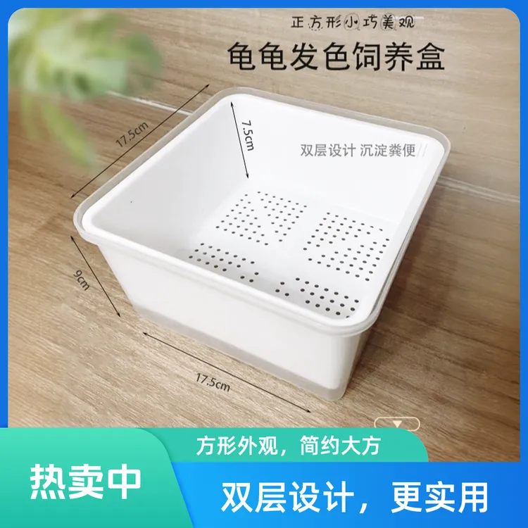 乌龟育苗神器无毒精选隔离盒饲养盒发色龟苗双层方便换水白色黑色