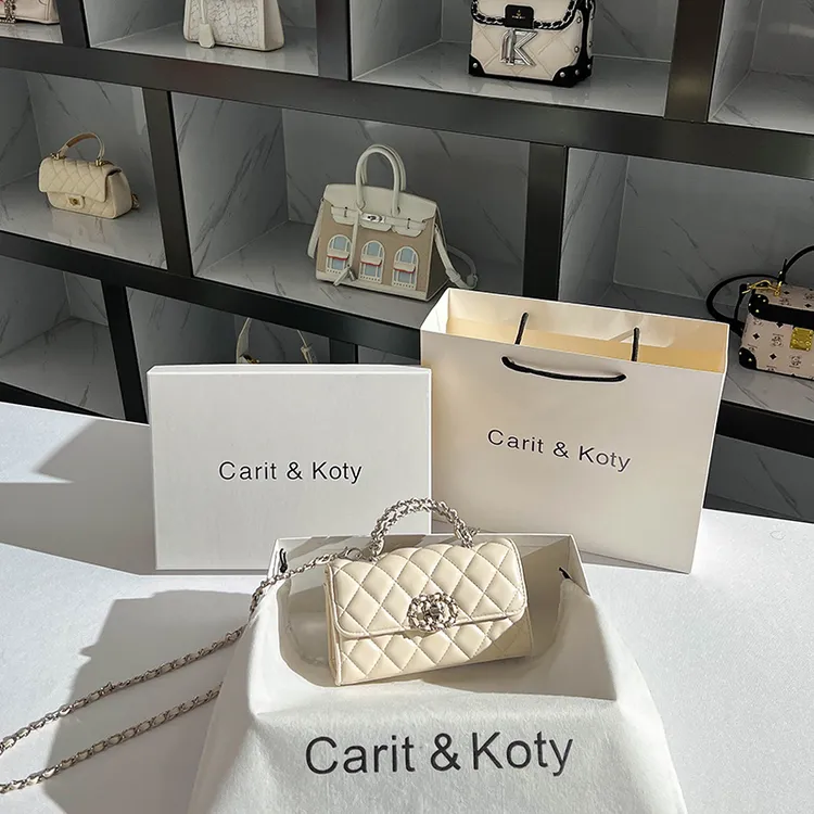 CARITKOTY小众菱格链条手提包包女爆款2025新款高级感小方包斜挎