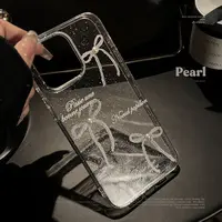 新款高级珍珠蝴蝶结iphone苹果15手机壳14透明13promax小众11适用
