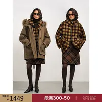 FLOWERSAYS:锦鸡儿 谦逊2件套多穿貉子毛领深冬保暖巴恩风派克服