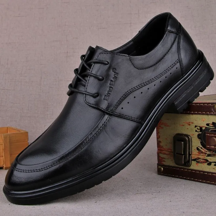 1720渡诺班尼商务休闲正装鞋男士真皮皮鞋防滑系带皮鞋