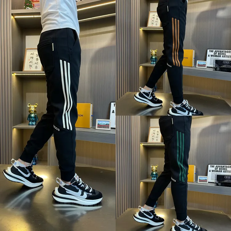 新款潮流三条杠男士修身时尚百搭小脚休闲裤 628