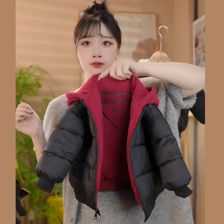 新款洋气连帽时髦双面穿实时男宝宝棉服秋冬男宝宝冬季儿童外套