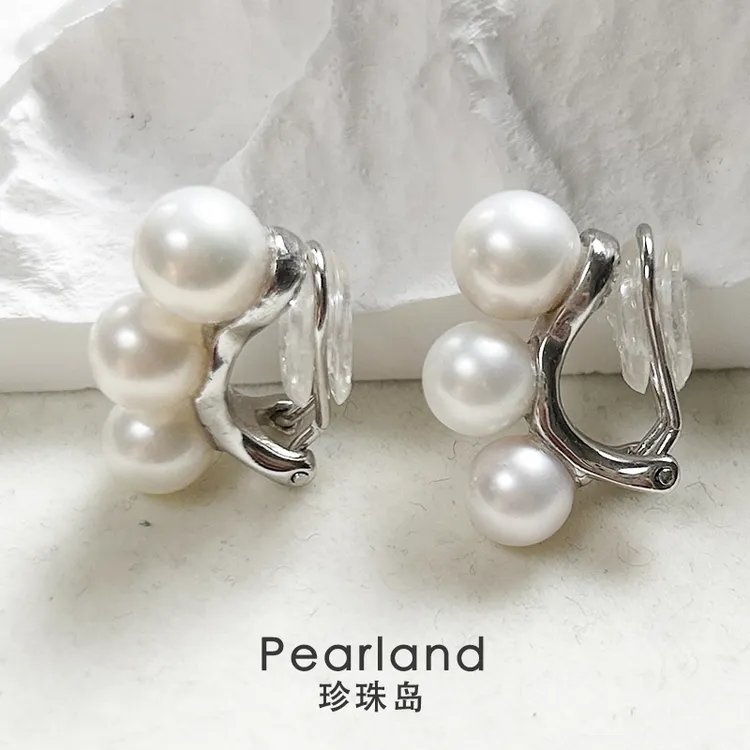 【耳夹款】Parallel淡水珍珠耳夹S925银简约百搭经典气质优雅时尚