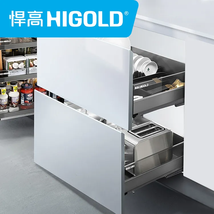 悍高HG希勒3.0系列三边篮正品拉篮抽屉式橱柜碗碟篮厨房收纳