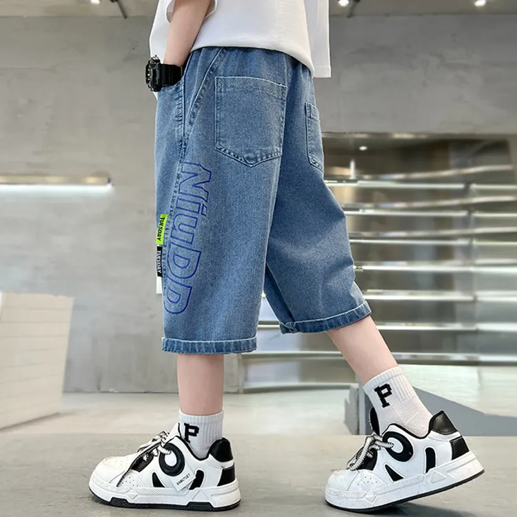 男童短裤夏季夏款薄款中大童儿童牛仔裤子休闲宽松男孩中裤帅气