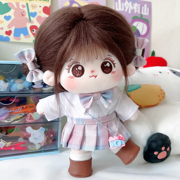 官方正版棉花娃娃20cm人偶女娃便宜公仔有骨架玩偶送女朋友礼物