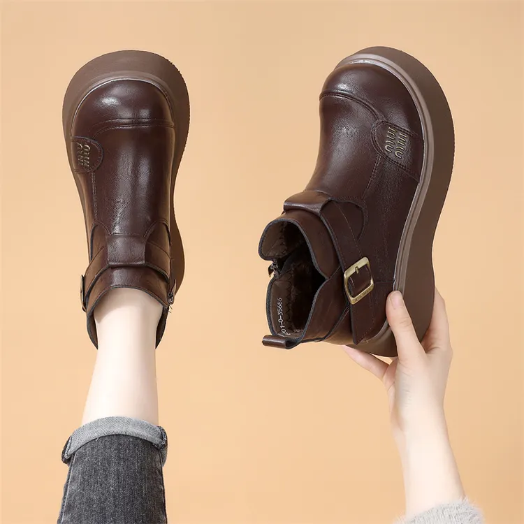 厚底增高勃肯马丁靴2024年秋冬季新款英伦风时尚百搭防寒保暖短靴