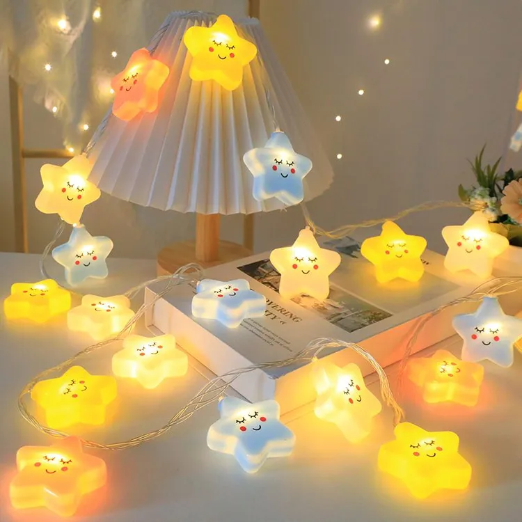 彩虹星星云朵彩灯串节日装饰灯卧室房间布置灯儿童帐篷灯生日挂灯