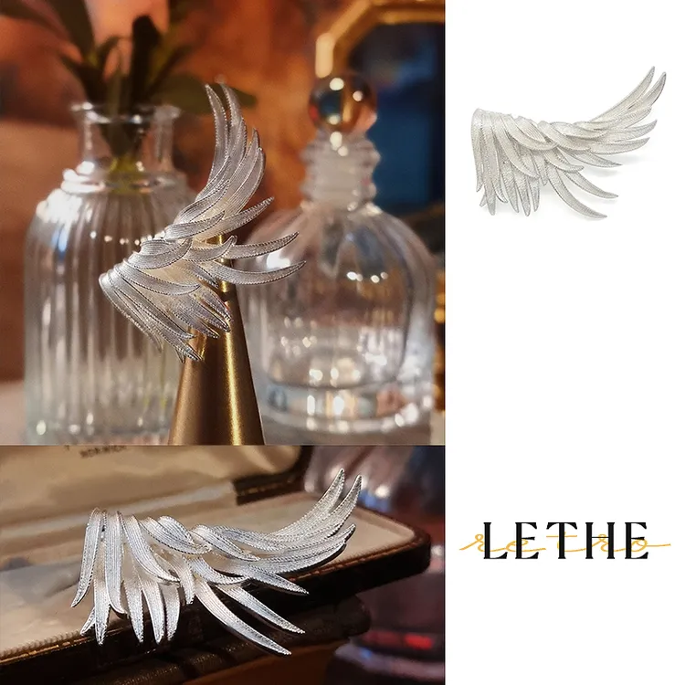 铜合金胸针 Boucher羽毛系列胸针轻奢女复古银色素款