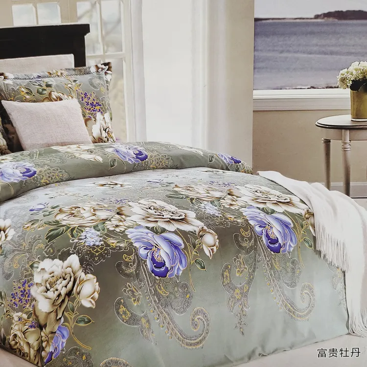 布头印花布床单未包边微瑕清仓库存富贵牡丹