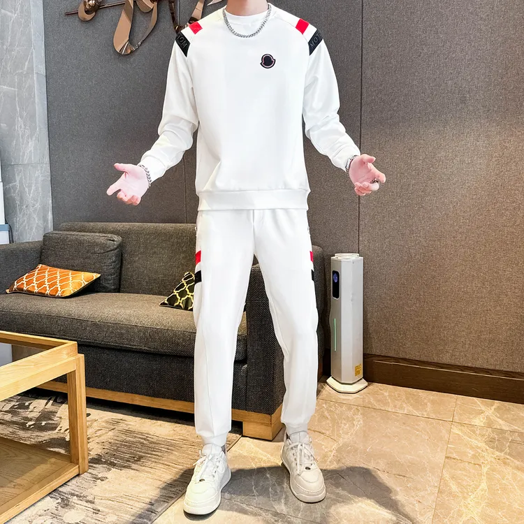 休闲运动套装男士搭配卫衣圆领秋冬季新款潮流帅气长裤两件套青年