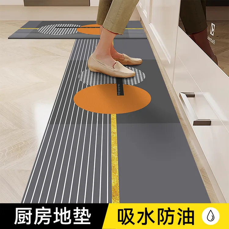硅藻泥厨房地垫吸水防油家用加厚高档防滑专用脚垫耐脏垫子可擦