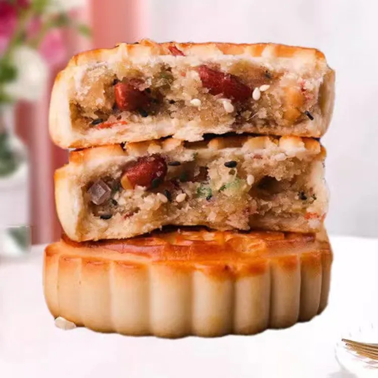 清真新刘家老五仁月饼350g/包手工传统糕点零食老人小孩早餐零食