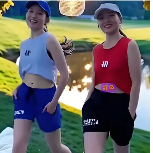 夏季上衣透气无袖时尚红色休闲酷酷女背心显瘦运动健身打底宽松